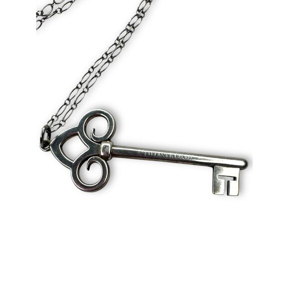 Tiffany & Co. Sterling Silver Key Pendant Necklace 30" - Picture 3 of 10